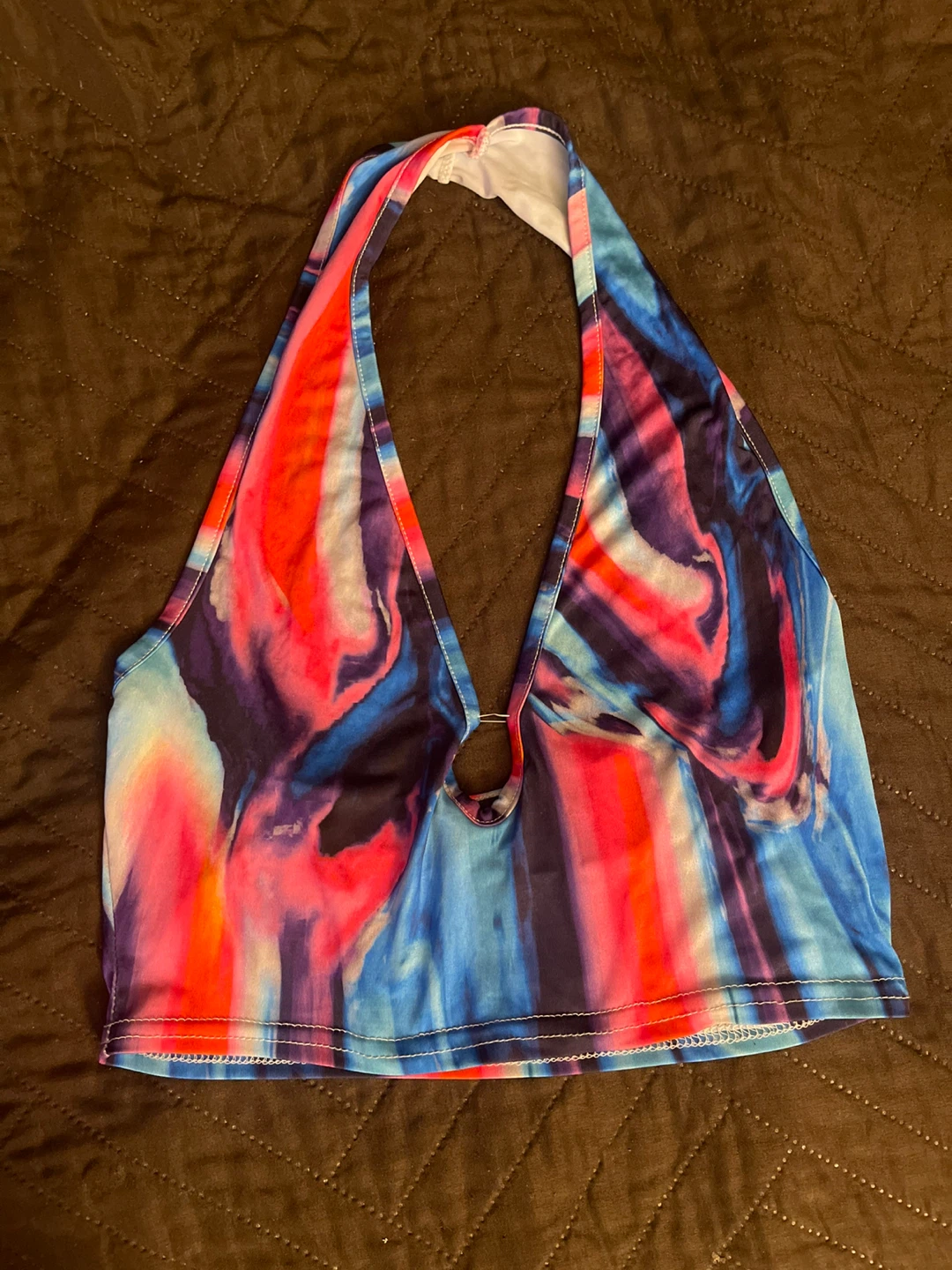 Halter Neck Tie Dye Crop Top - photo 2