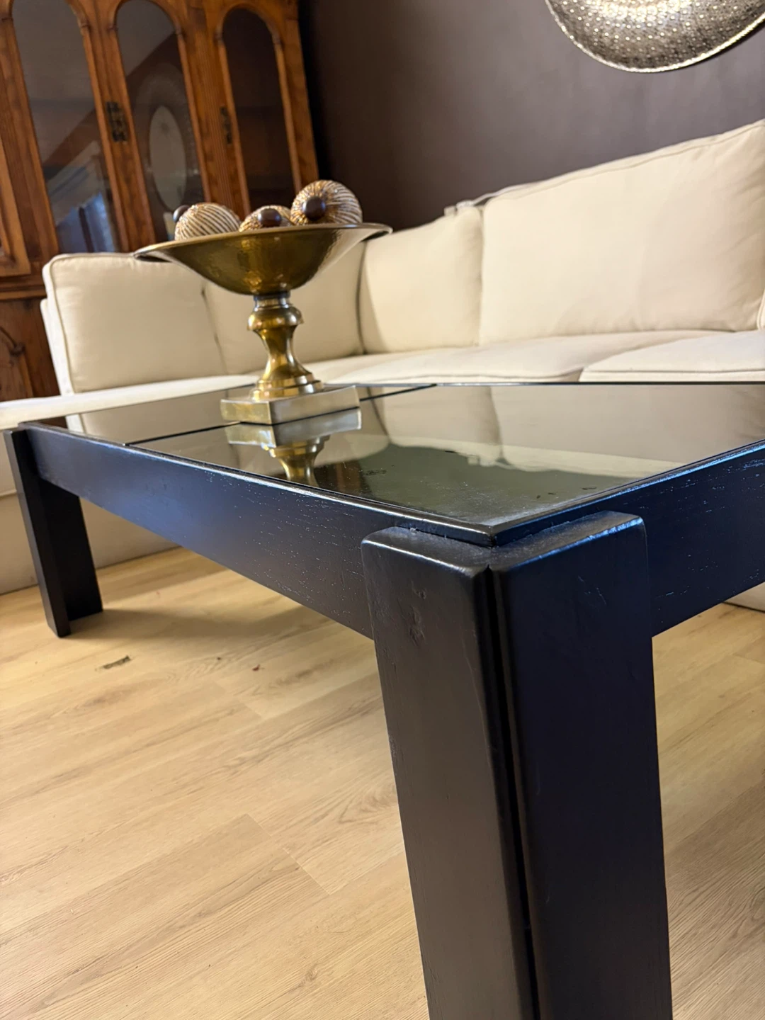 Black Wood and Glass Coffee Table - photo 3