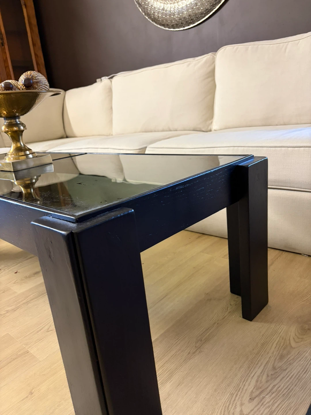 Black Wood and Glass Coffee Table - photo 4