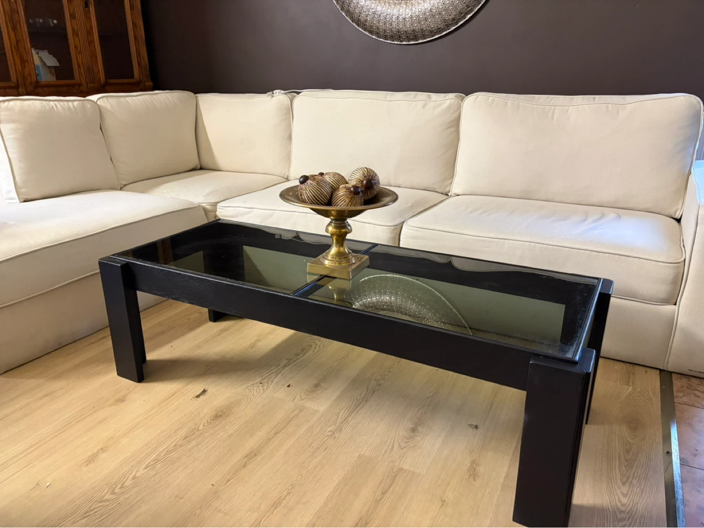 Black Wood and Glass Coffee Table - photo 2