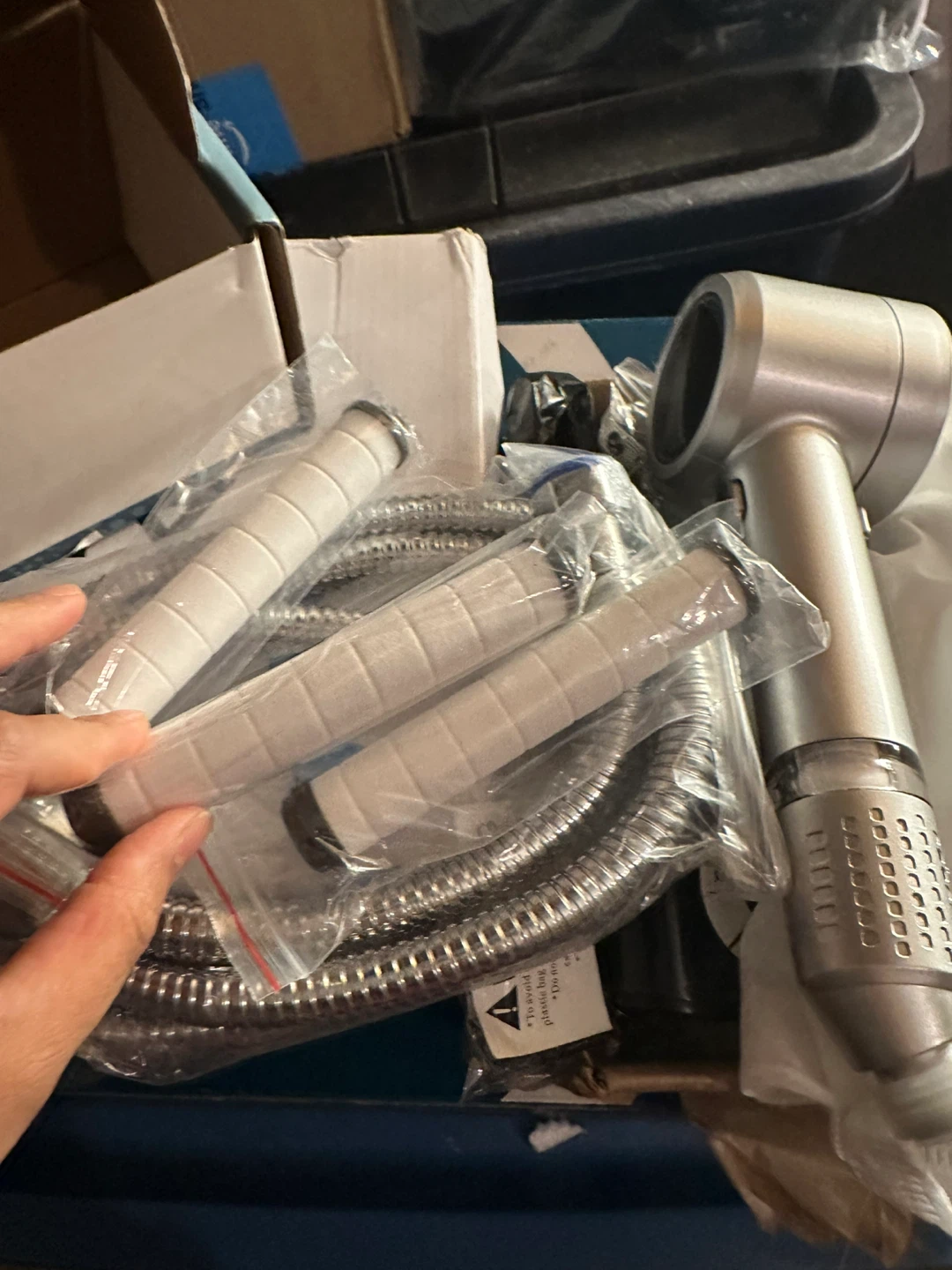 Silver Handheld Shower Head with Hose - photo 3
