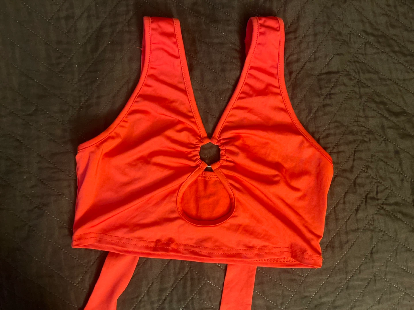 SHEIN Orange Halter Crop Top