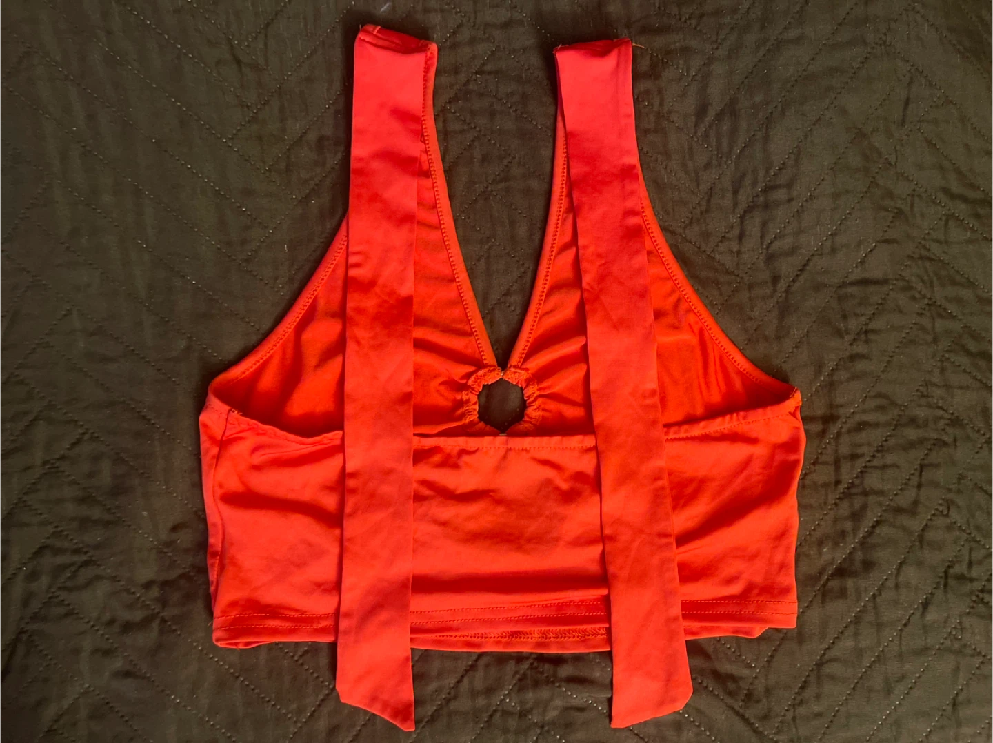 SHEIN Orange Halter Crop Top - photo 2