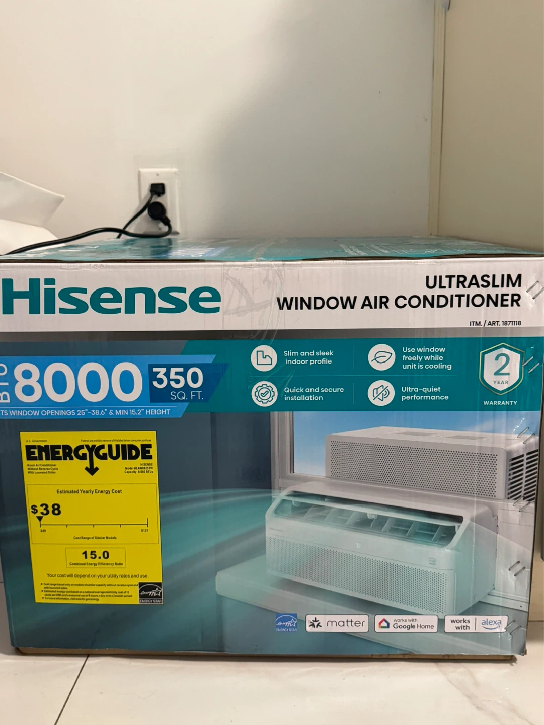 Hisense Ultraslim 8000 BTU Window Air Conditioner