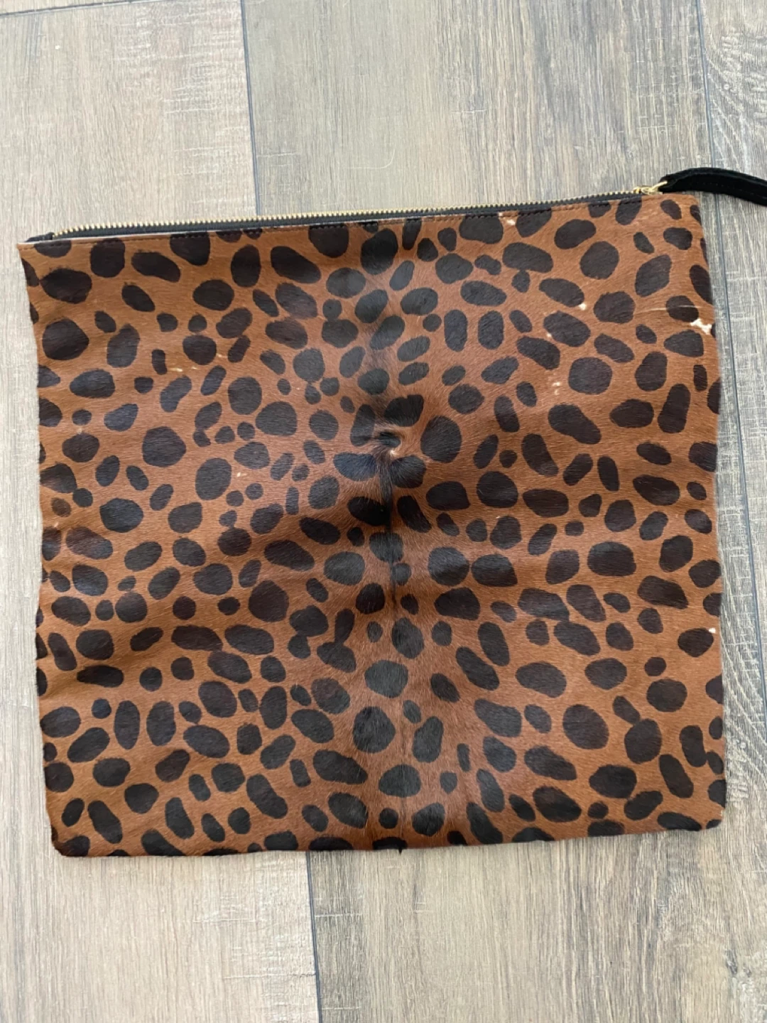 Leopard Print Cowhide Clutch