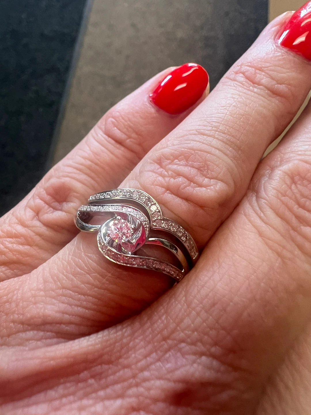10K Corona Diamond Engagement and Wedding Ring Set - photo 4