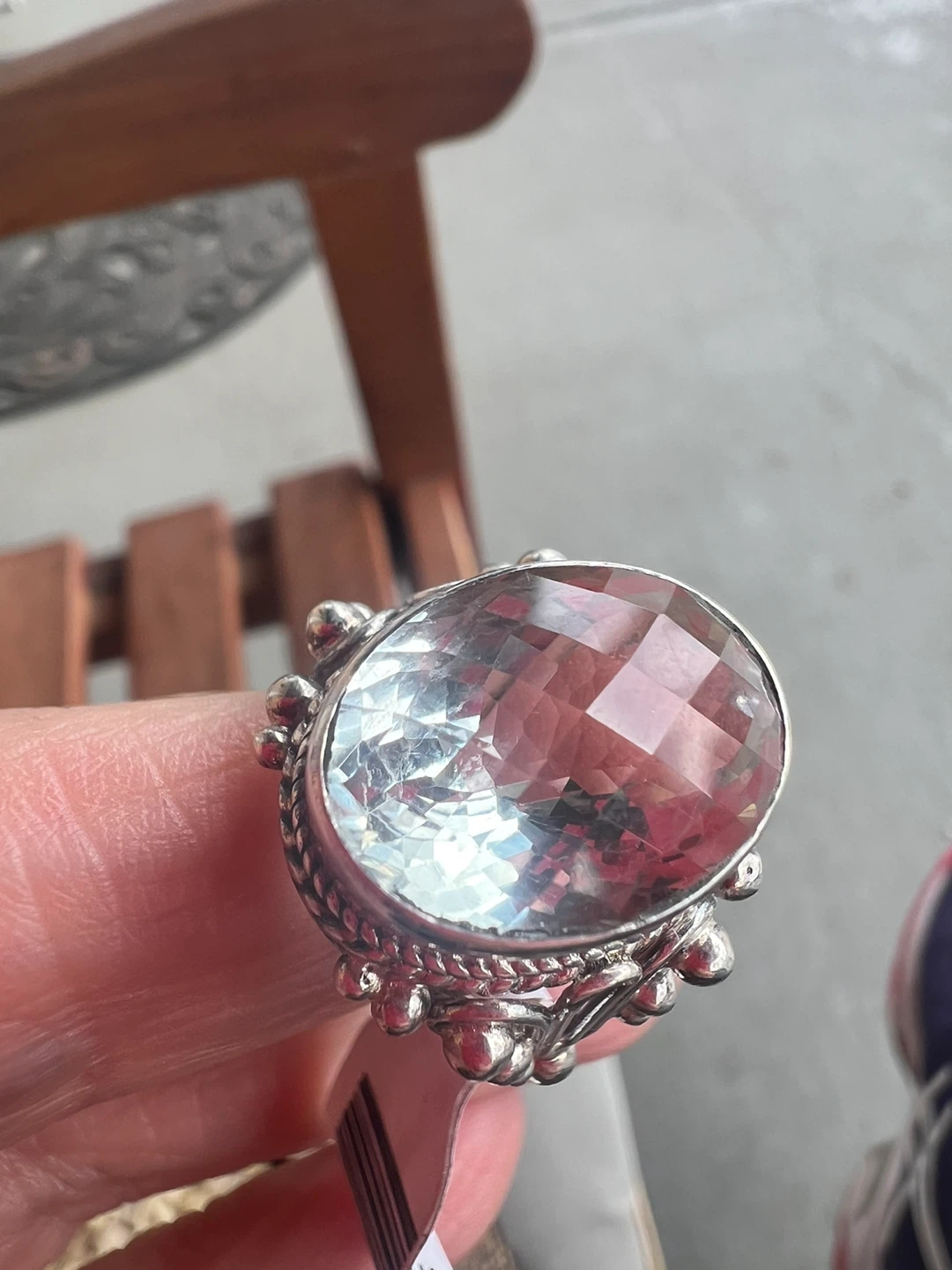925 silver and  Green amethyst Ring