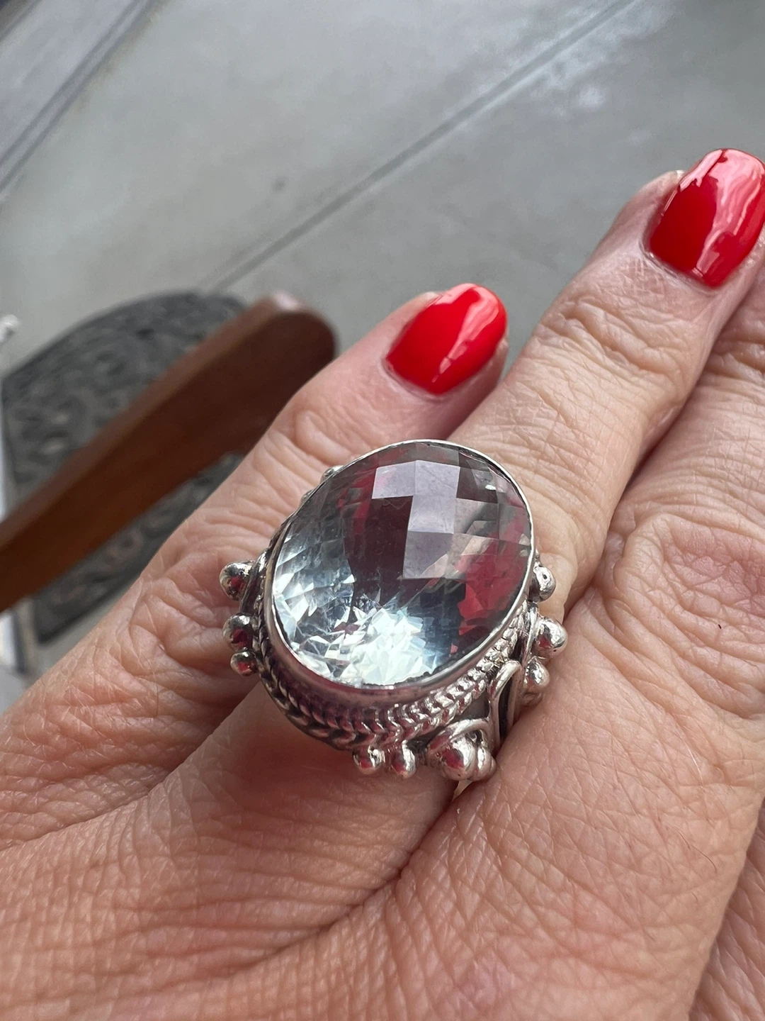925 silver and  Green amethyst Ring - photo 2