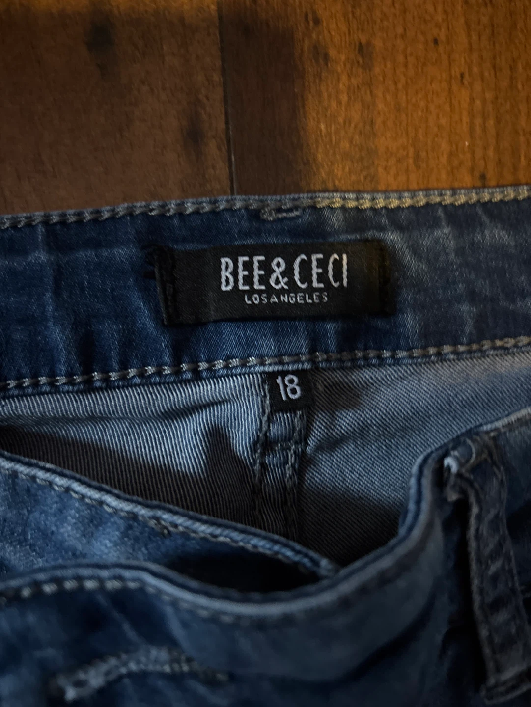 Bee & Ceci Distressed Patch Jeans Size 18 - photo 2