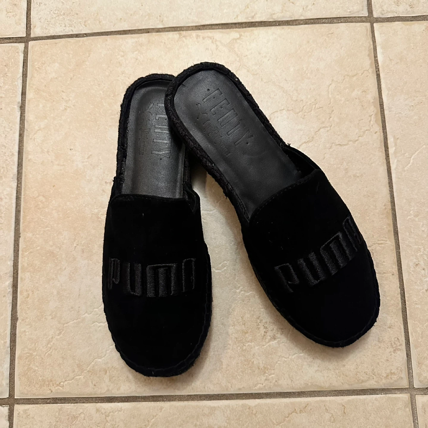 Puma Fenty Suede Espadrille Slide Slippers 7-7.5 - photo 3
