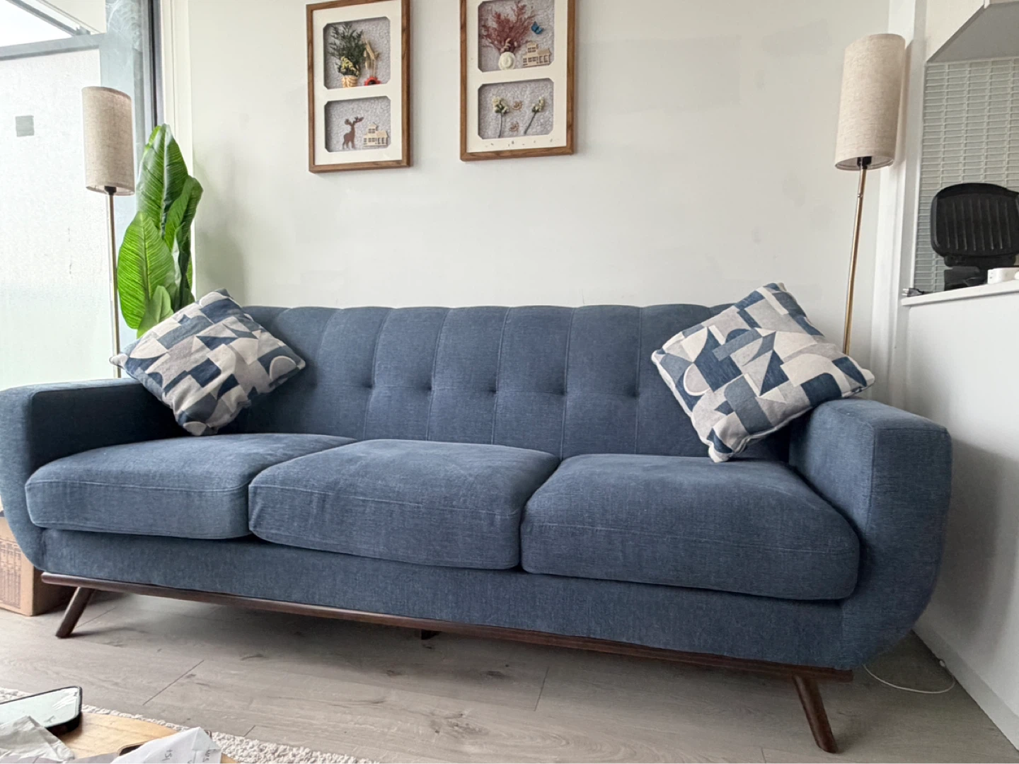 Blue 3-Seater Sofa - photo 4