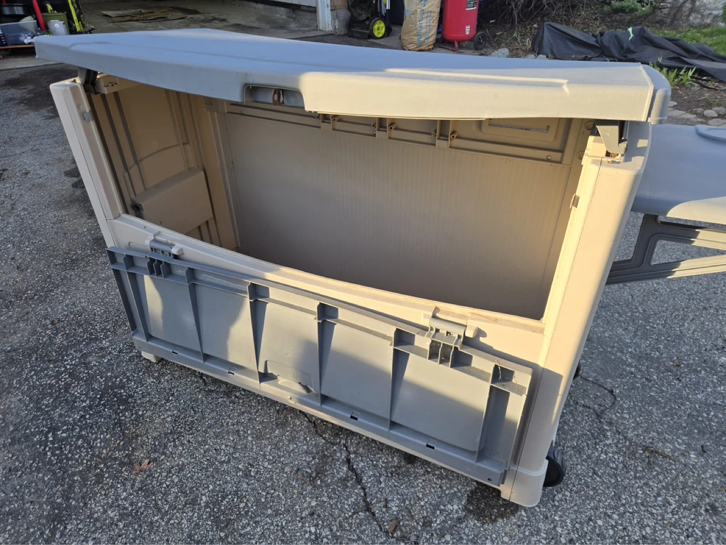 Large Storage Deck Box with wheels and cup holder - photo 2