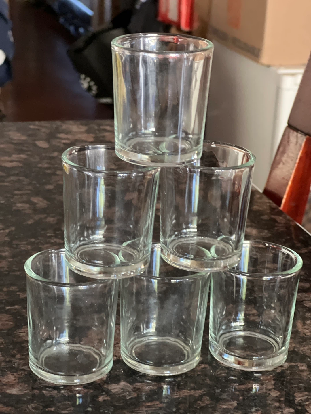 Set of 12 Clear Glass Votive Candle Holders