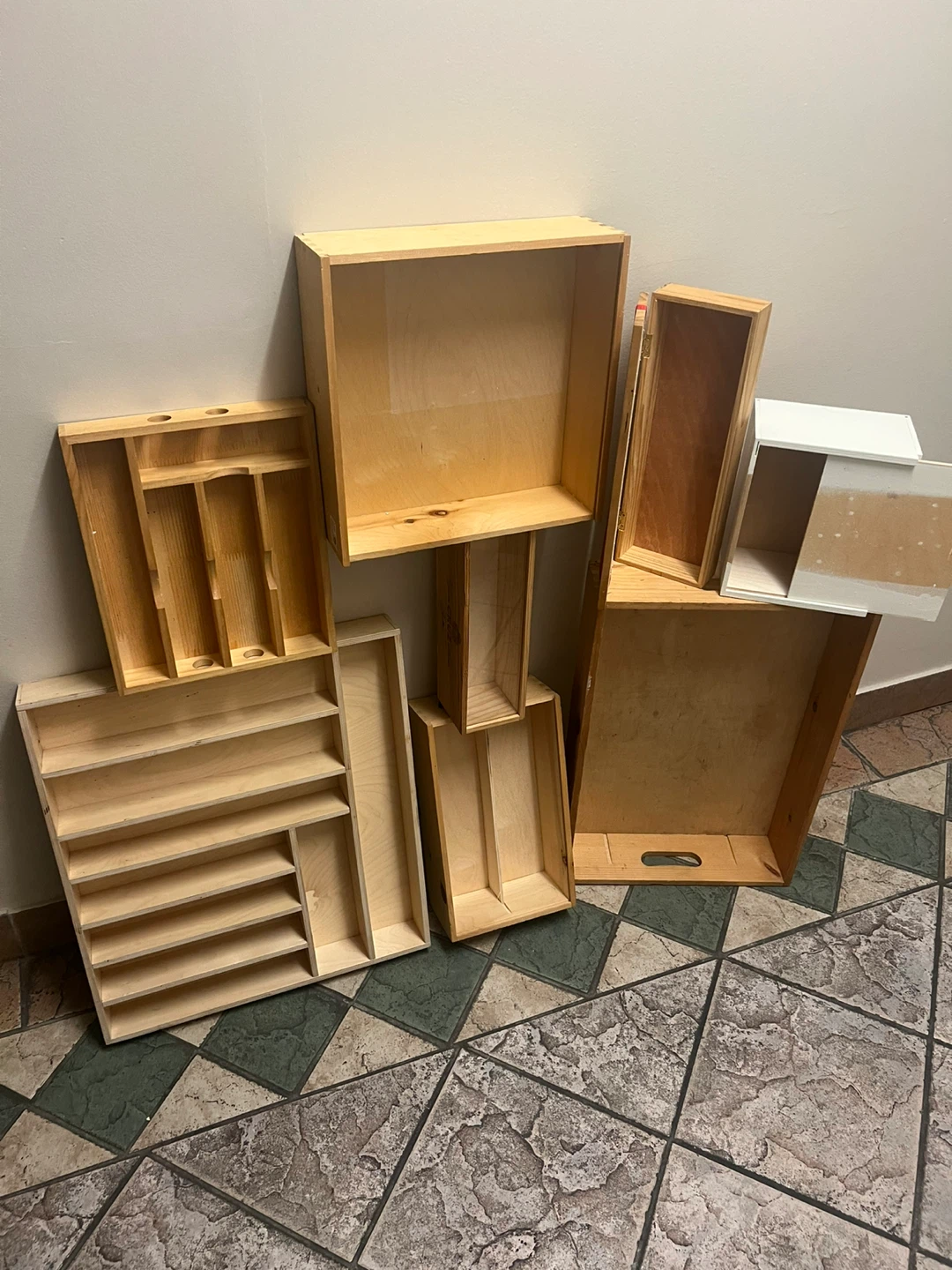Assorted Wooden Organizers and Boxes