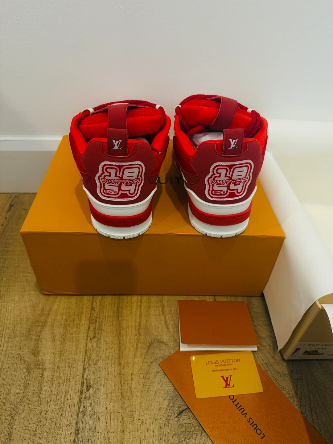 Louis Vuitton Red & White Sneakers - photo 5