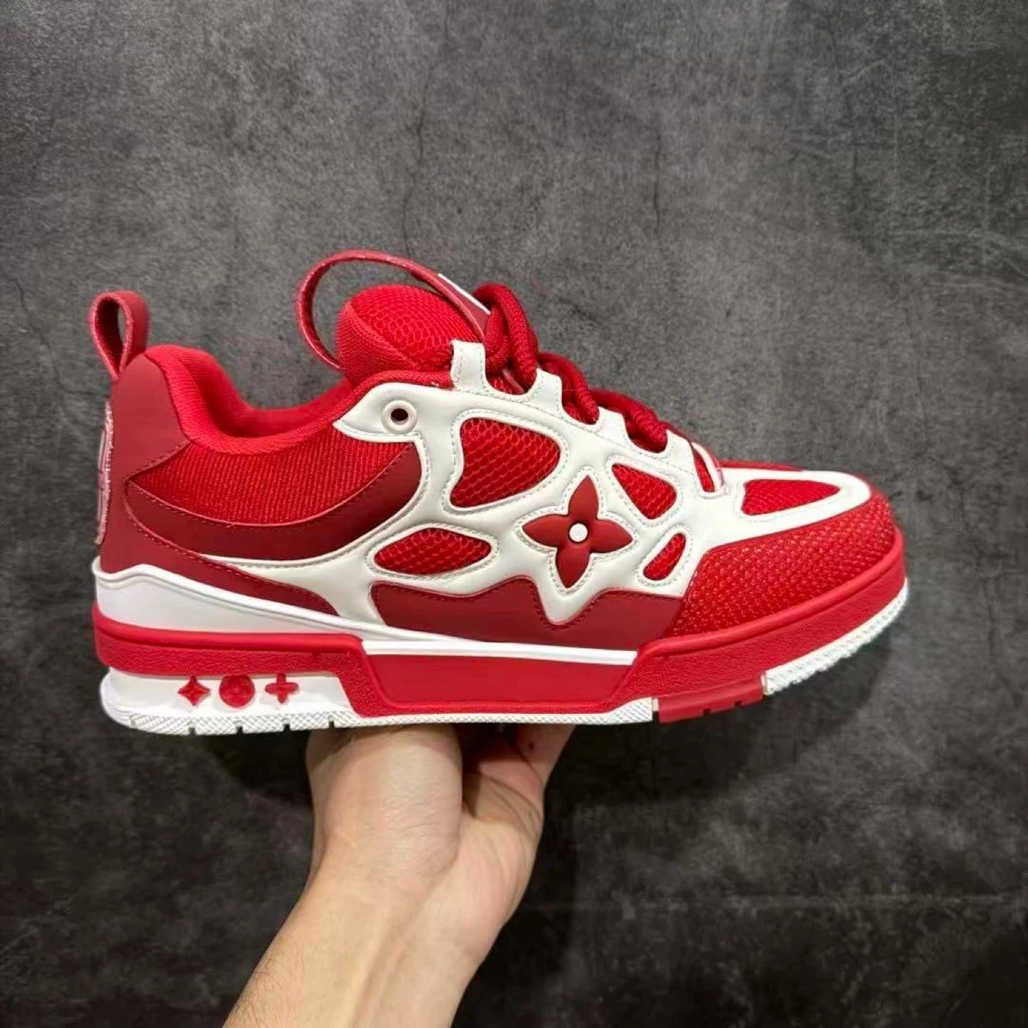 Louis Vuitton Red & White Sneakers