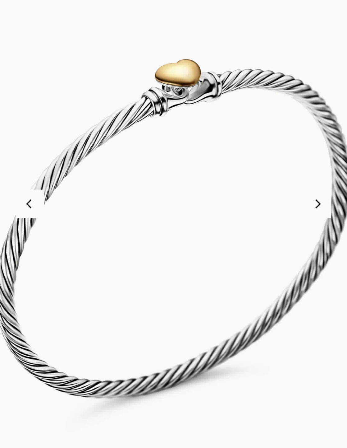 David Yurman 18k Yellow Gold Heart +Sterling Silver Bracelet - photo 2