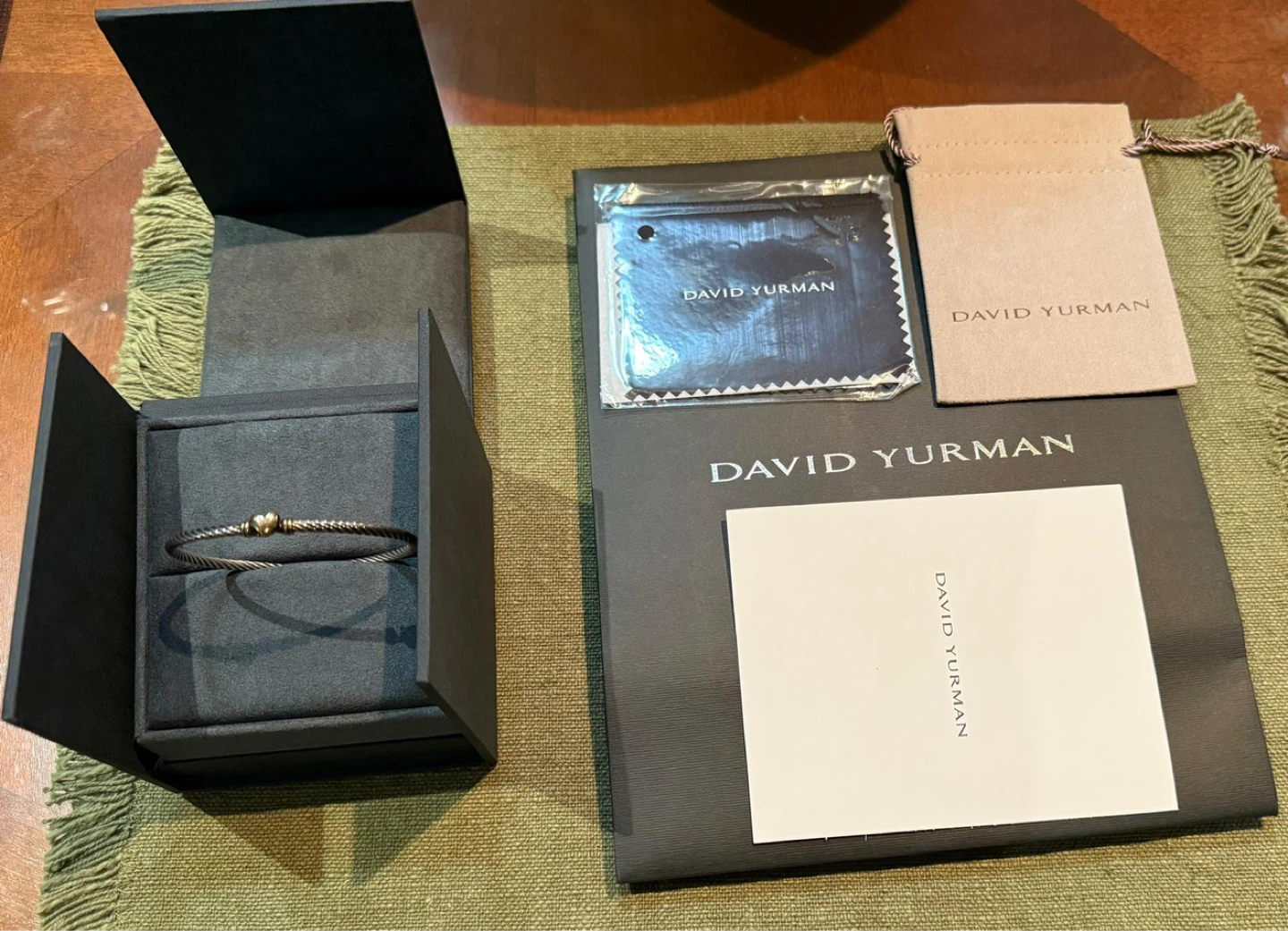 David Yurman 18k Yellow Gold Heart +Sterling Silver Bracelet