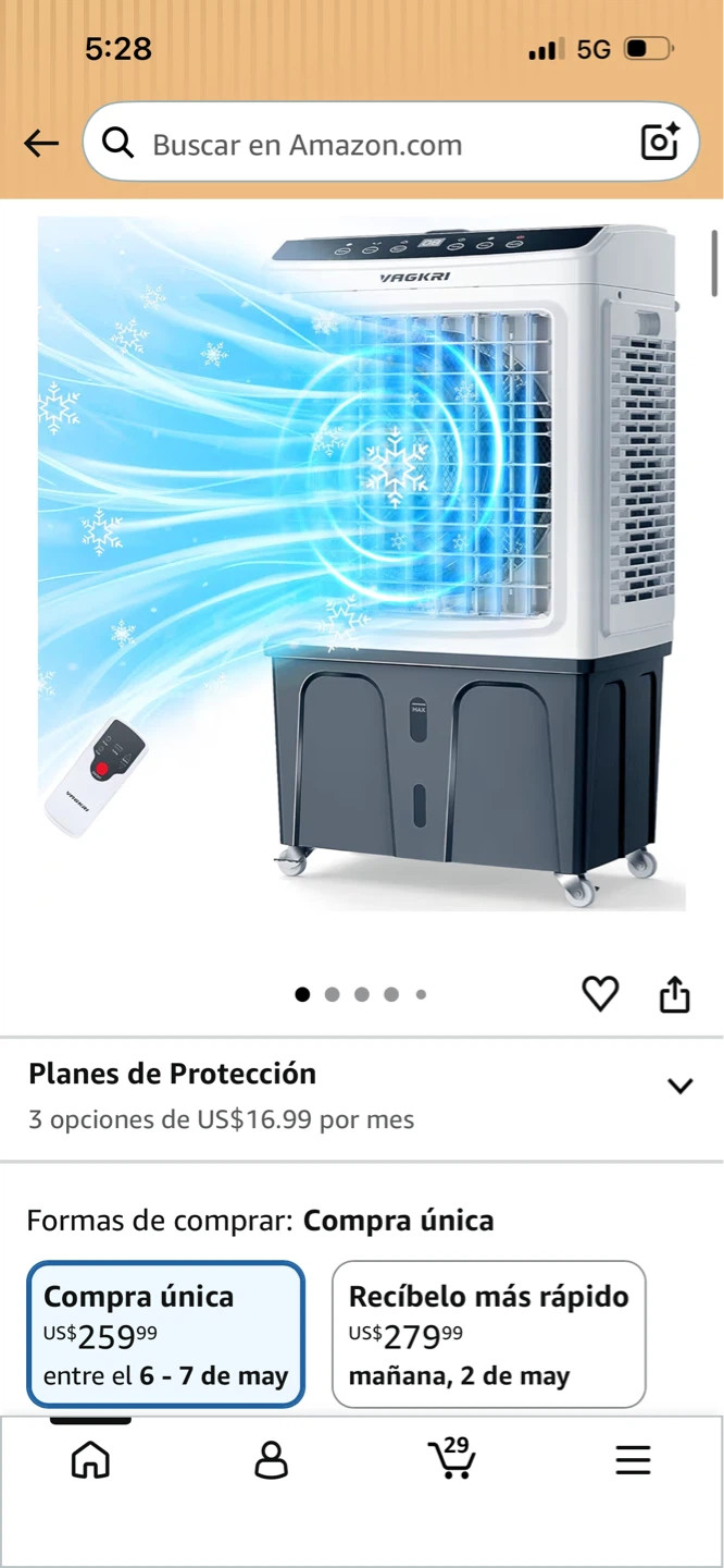 VAGKRI Evaporative Air Cooler with Remote - photo 3