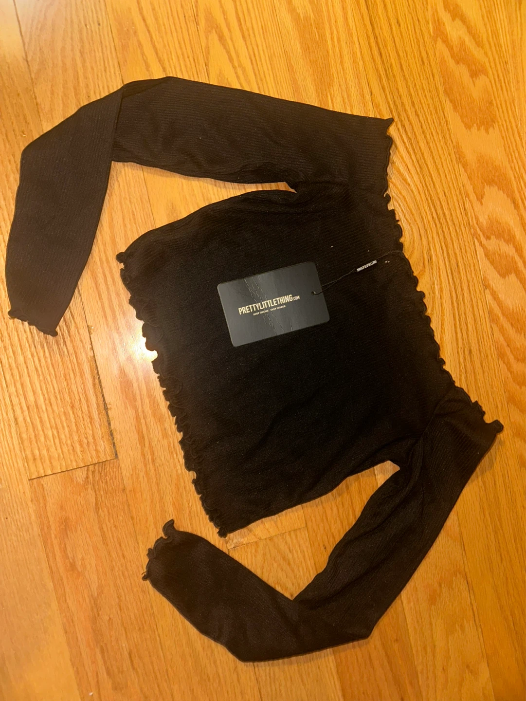 US 2 - Black Off-the-Shoulder Long Sleeve Top - photo 3