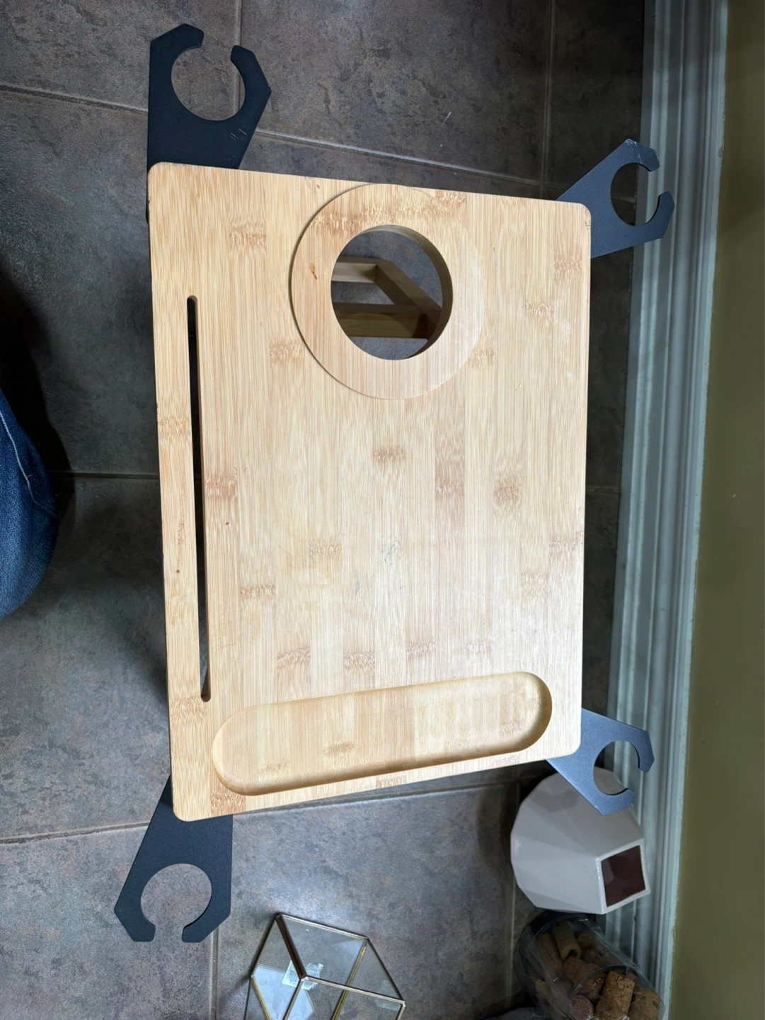 Picnic wine Table Portable, Foldable Table Bamboo Snack Table