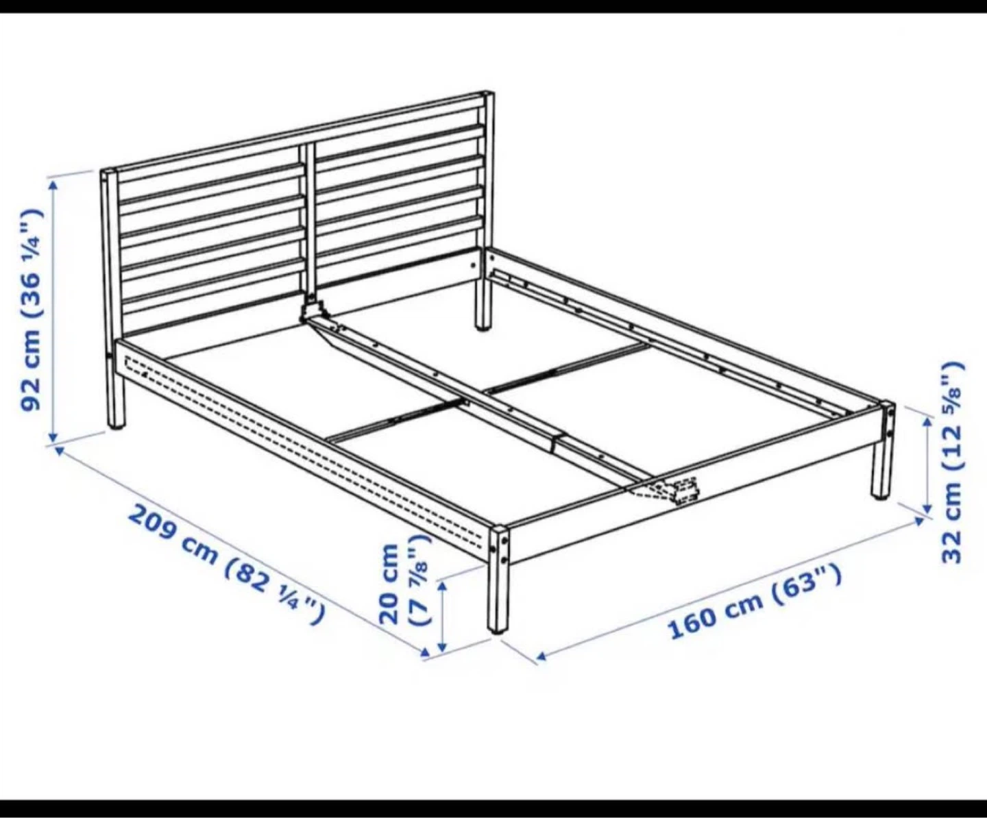 IKEA Bed Frame with mattress and waterproof mattress cover - photo 3