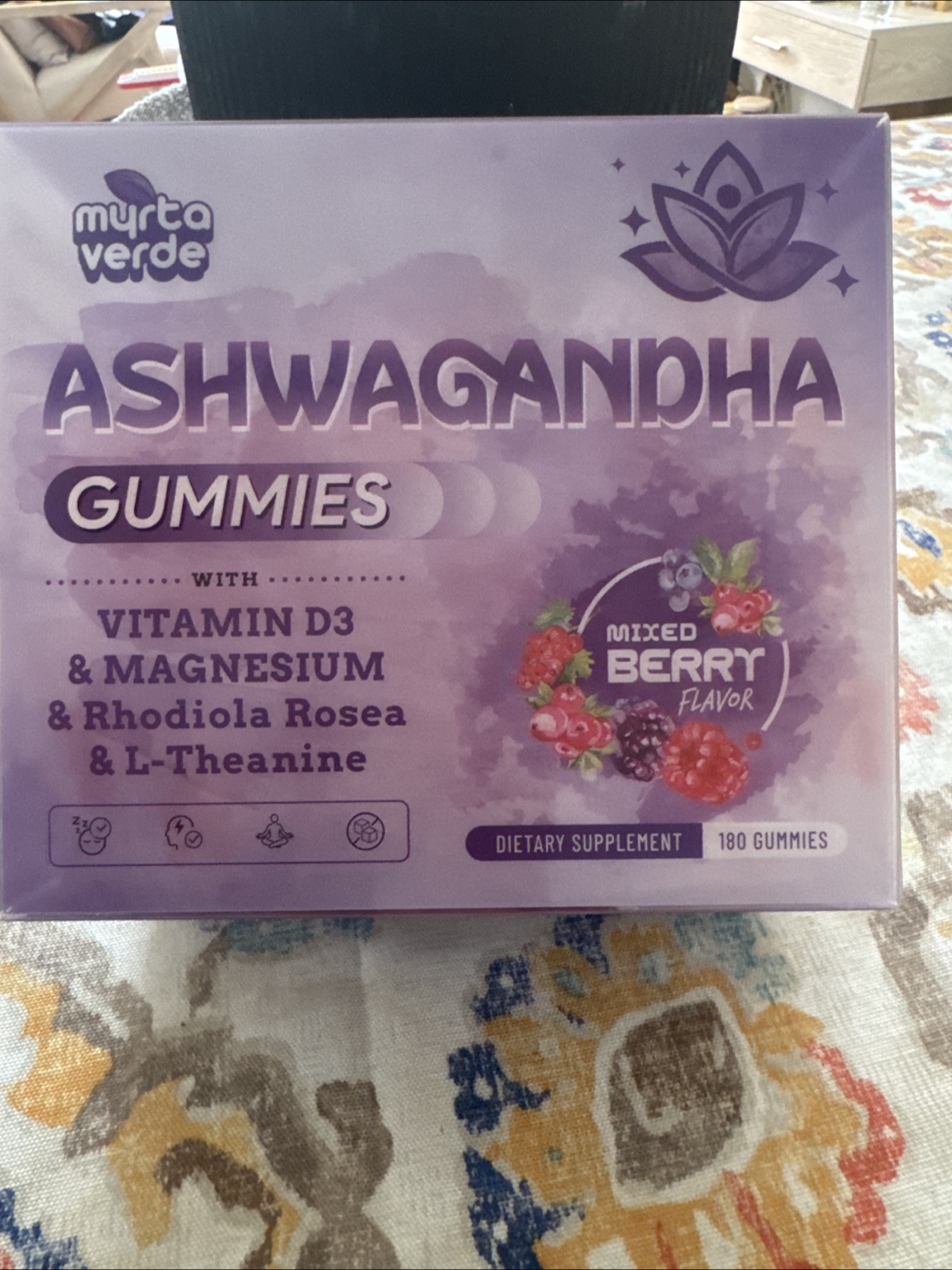 Murta Verde Ashwagandha Gummies - Mixed Berry Flavor, 180 Count