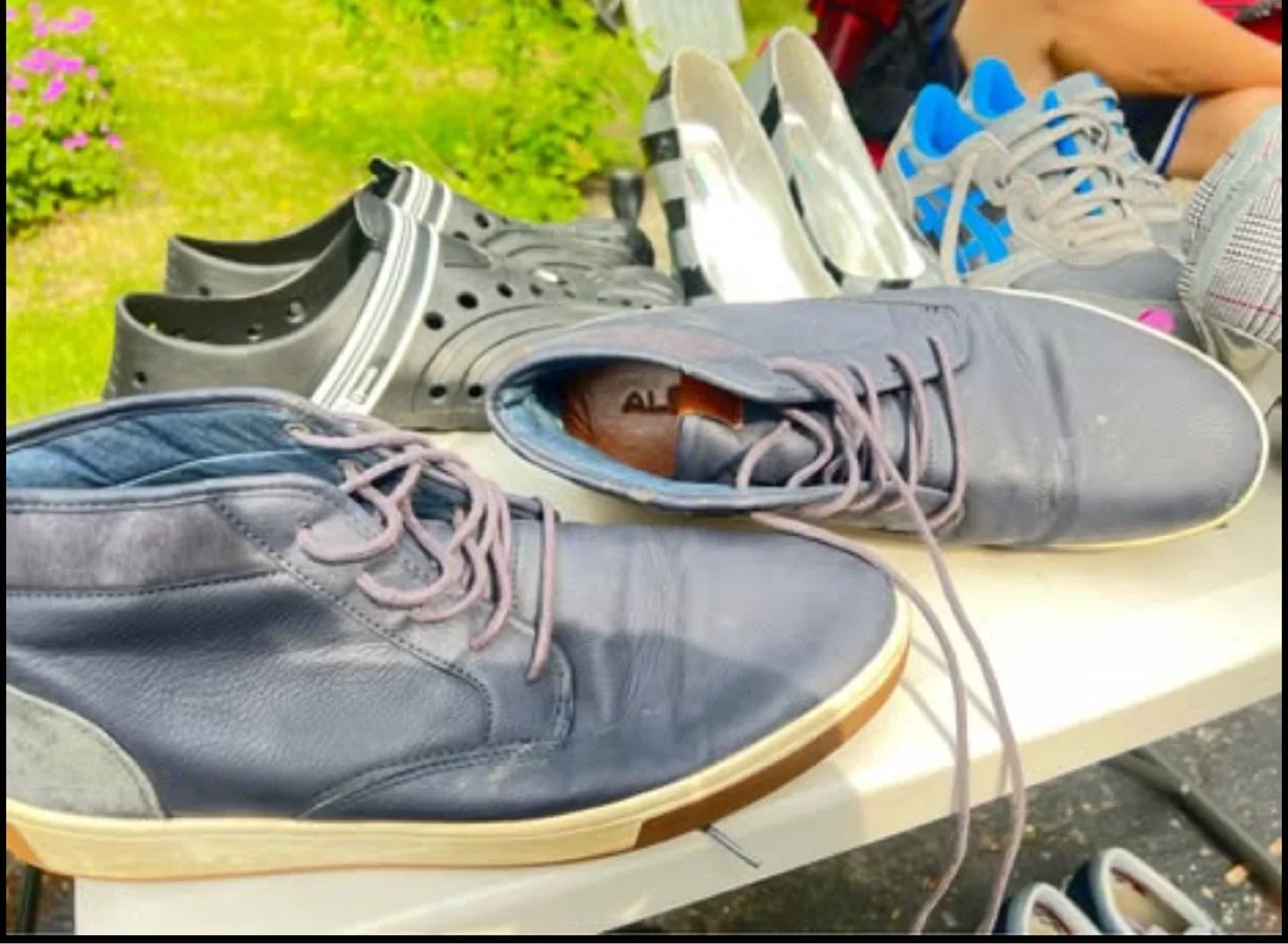 ALDO Men's Blue Leather Chukka Boots