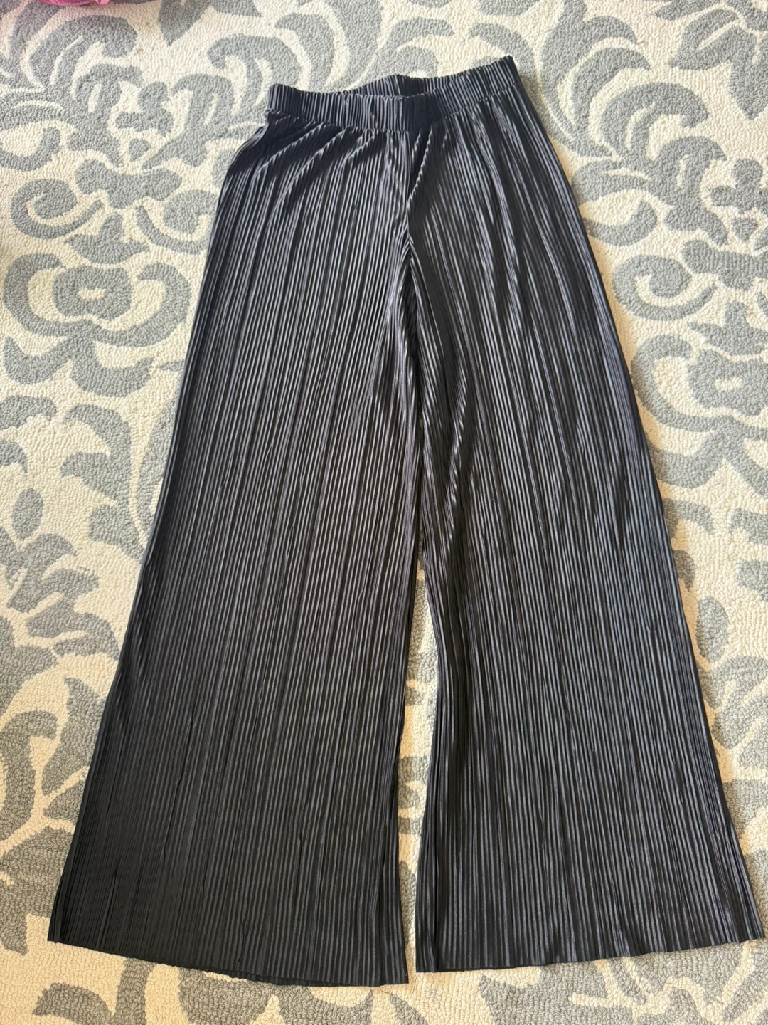 Rachel Zoe Black Pleated Wide Leg Pants XS