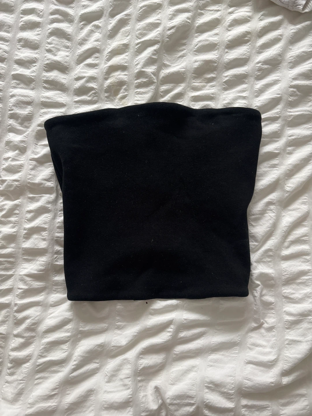Black strapless top