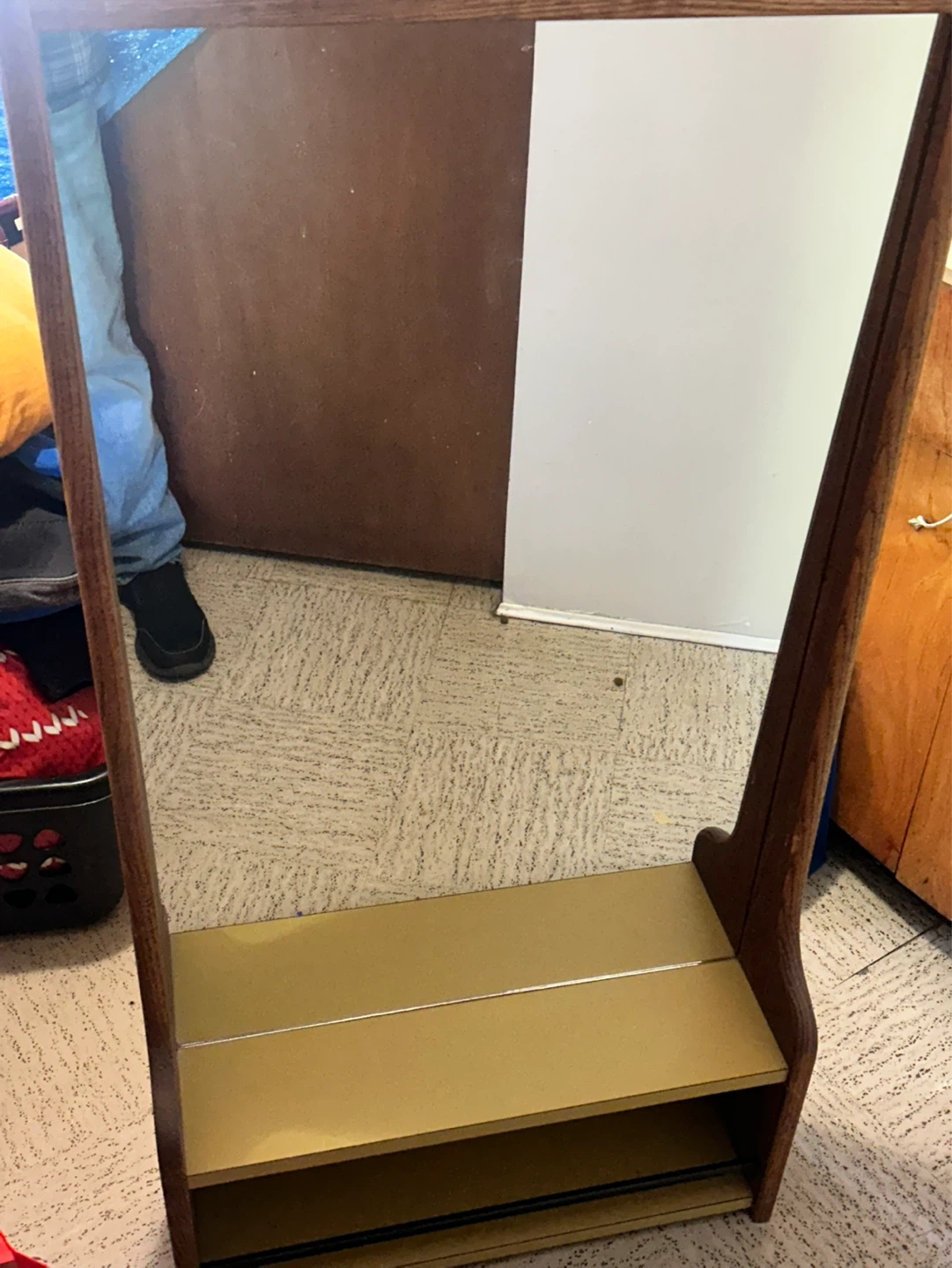 Large Mid Century Mirror and Shelf