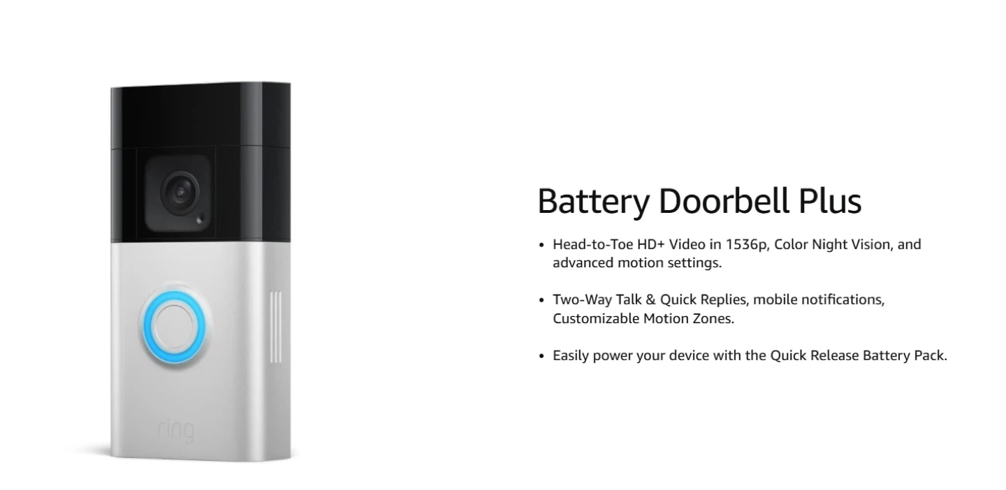Ring Battery Doorbell Plus - 2nd Gen - With Accessories - photo 5