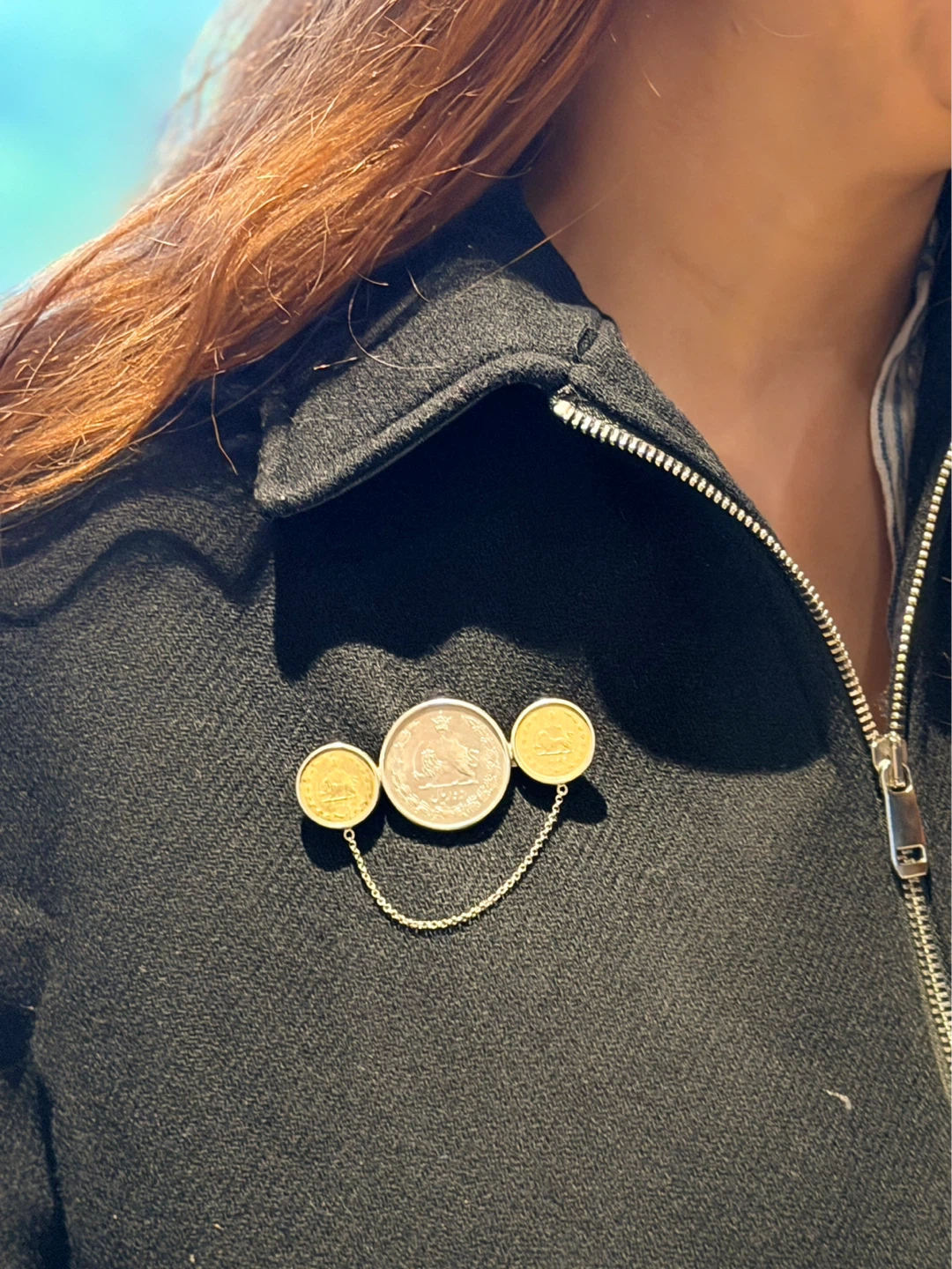 Coin Brooch with old Persian design