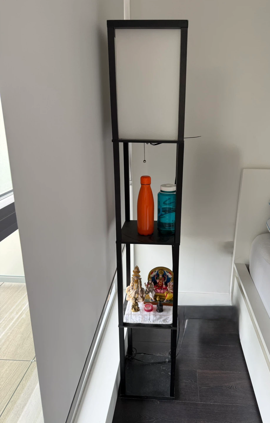 Black Floor Lamp with Shelves - photo 2