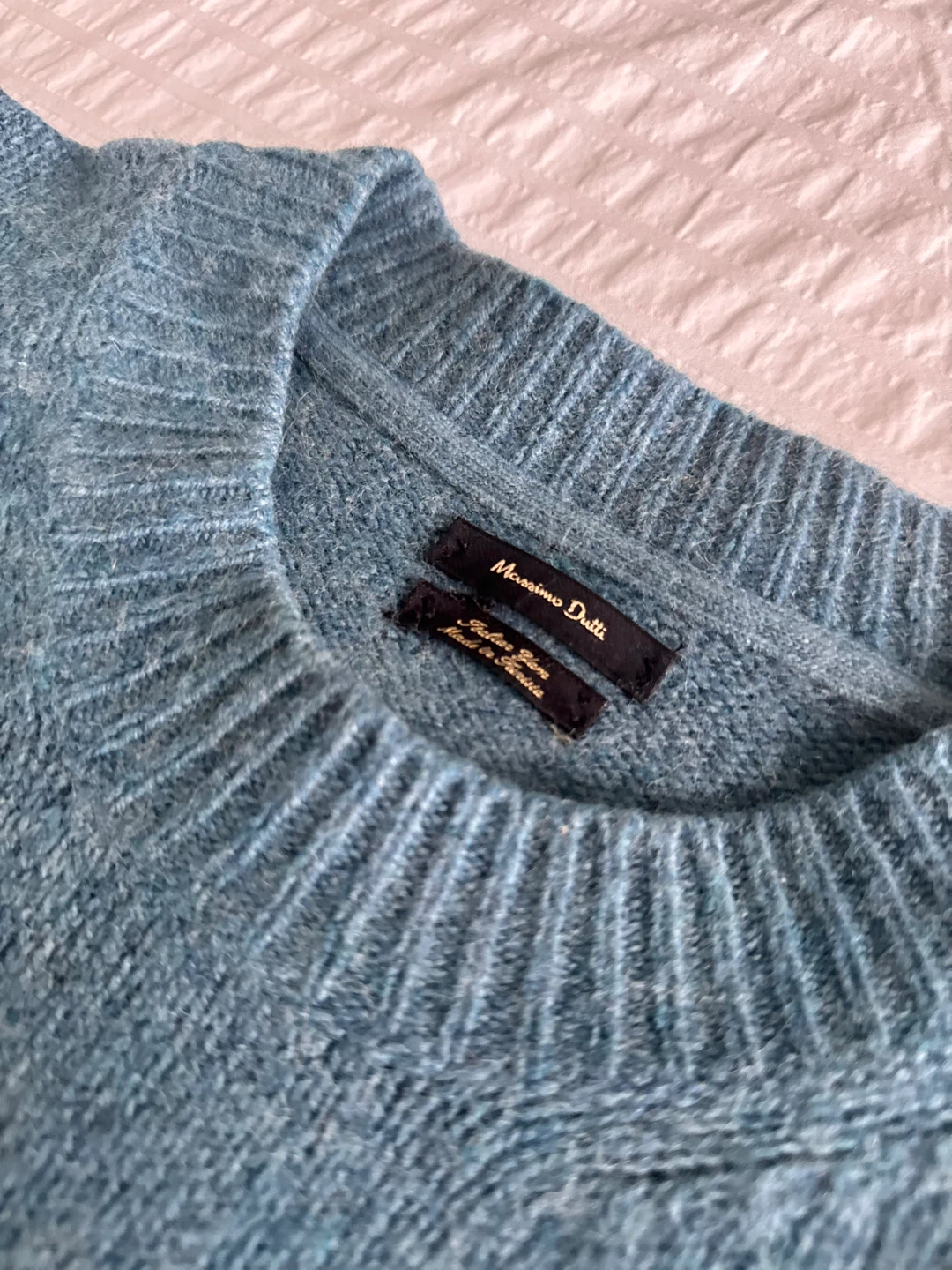Massimo Dutti Blue Crew Neck Sweater - Size L - photo 3
