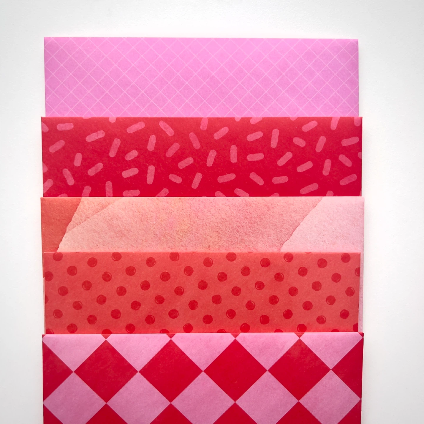 Handmade Red & Pink Envelope Set with Matching 5x7 Note Cards - photo 2