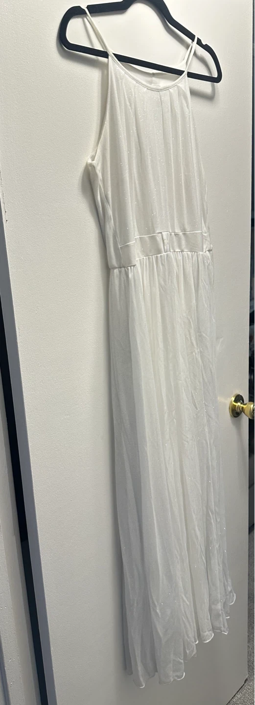 Alexa B Nites White Sparkle Gown Dress Size 10 - photo 2