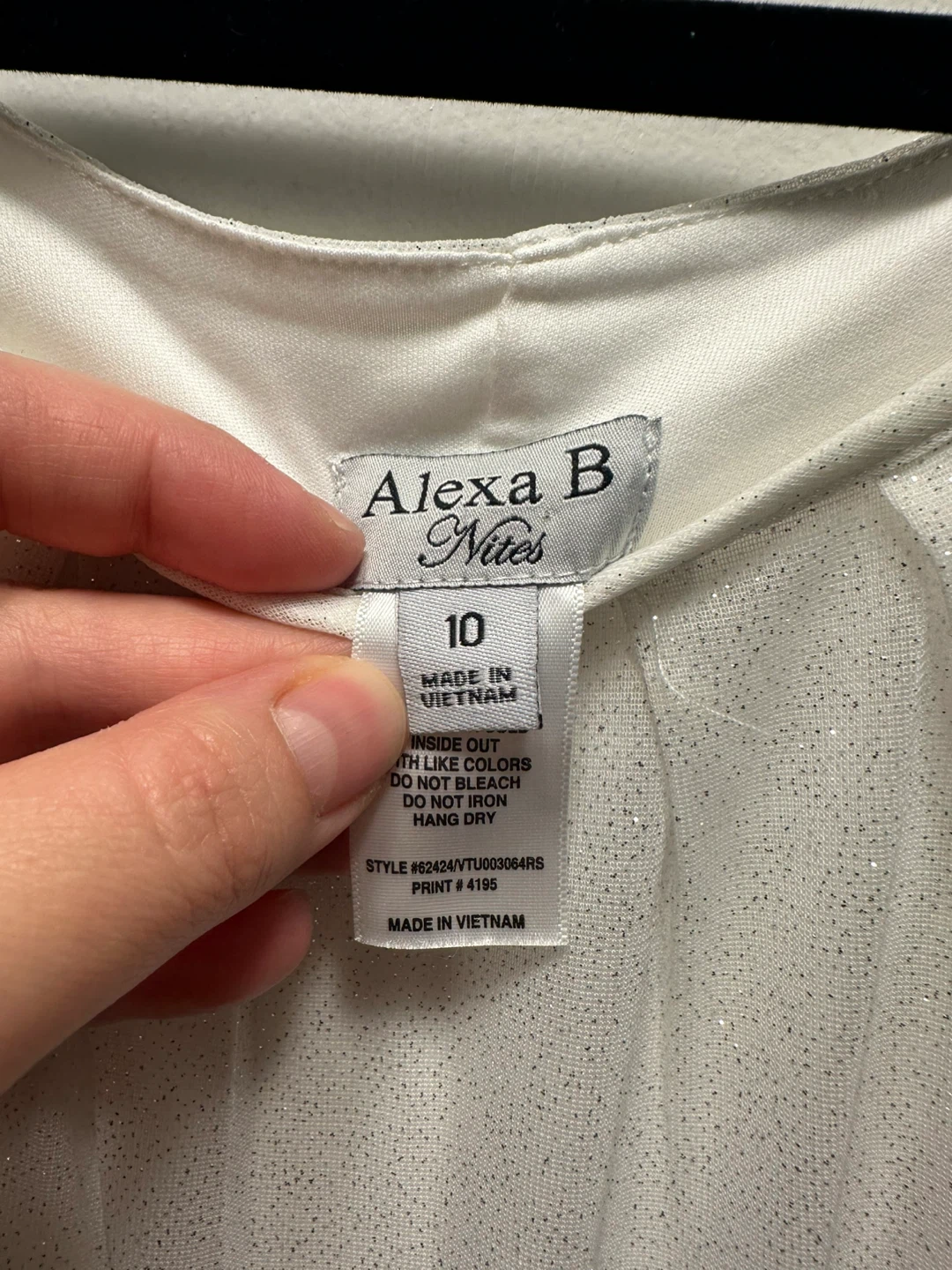 Alexa B Nites White Sparkle Gown Dress Size 10 - photo 5