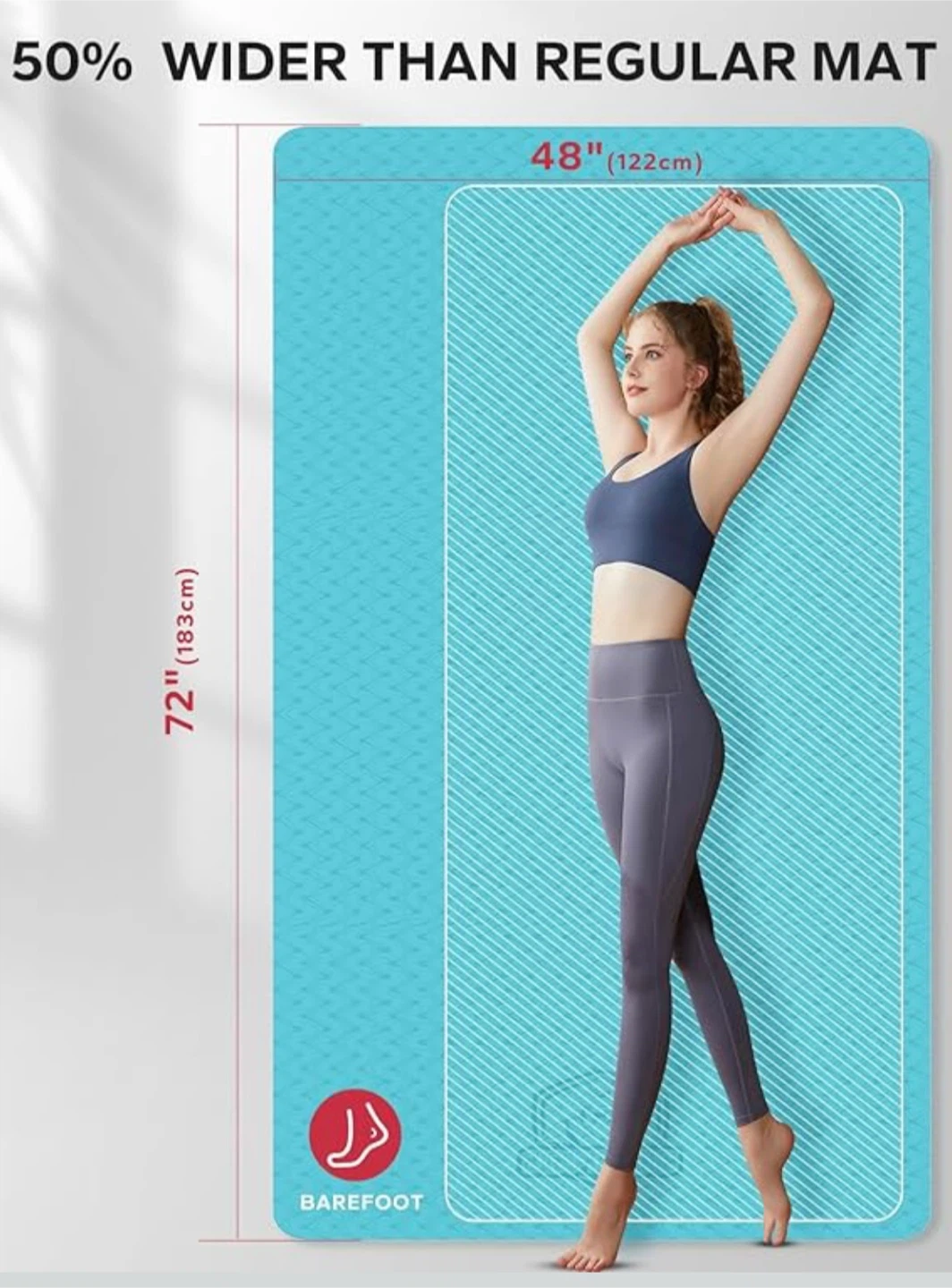 HAPBEAR Extra Large Turquoise Yoga Mat - photo 3