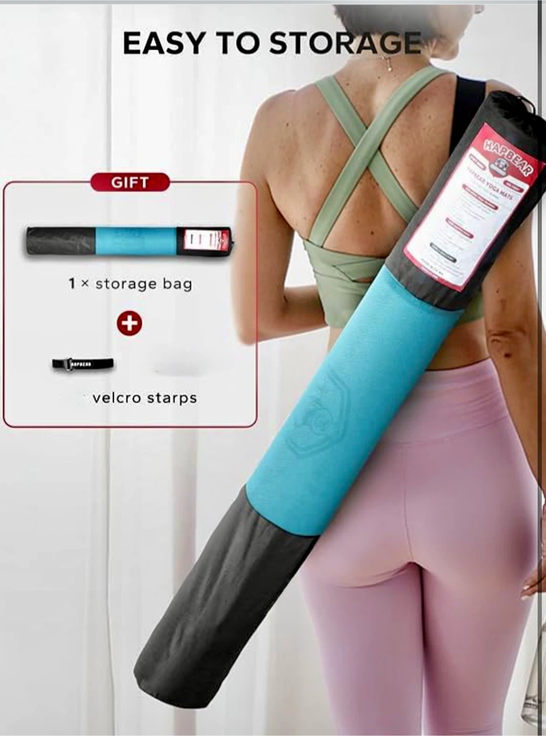 HAPBEAR Extra Large Turquoise Yoga Mat