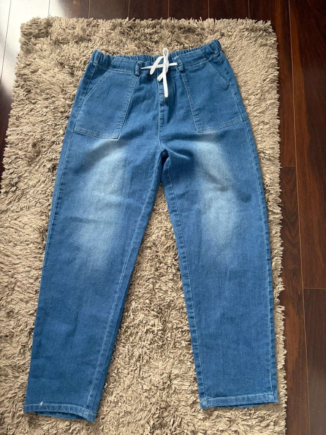Blue Denim Jogger Pants