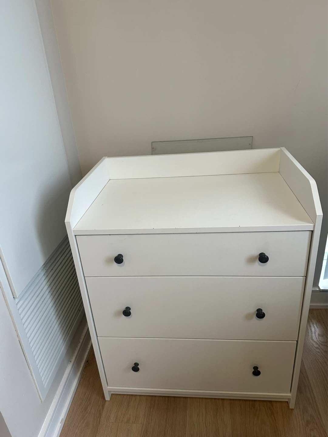 White 3-Drawer Dresser with Changing Topper