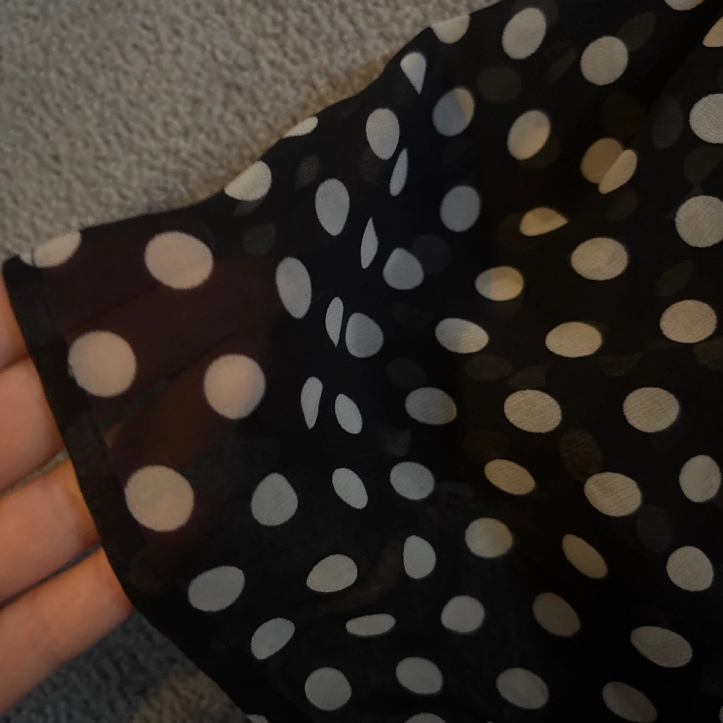 Black and White Polka Dot Sheer Blouse - photo 2