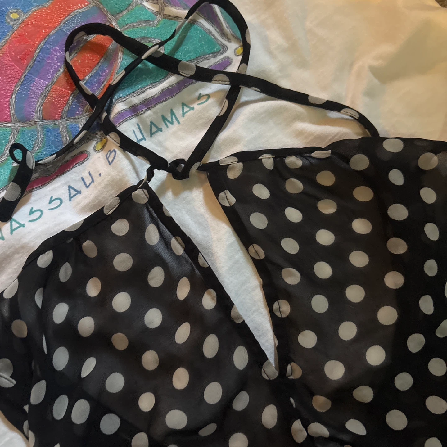 Black and White Polka Dot Sheer Blouse - photo 3