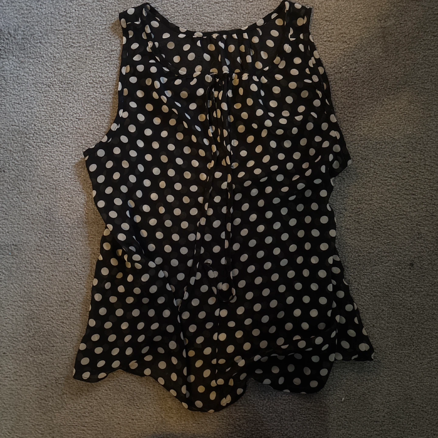 Black and White Polka Dot Sheer Blouse