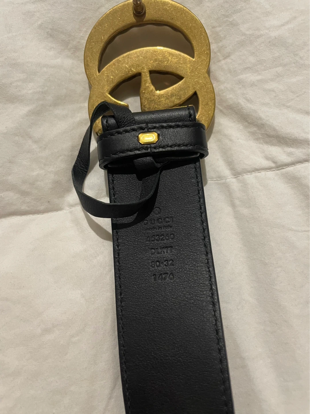 Gucci Black Leather Pearl Double G Belt - photo 4