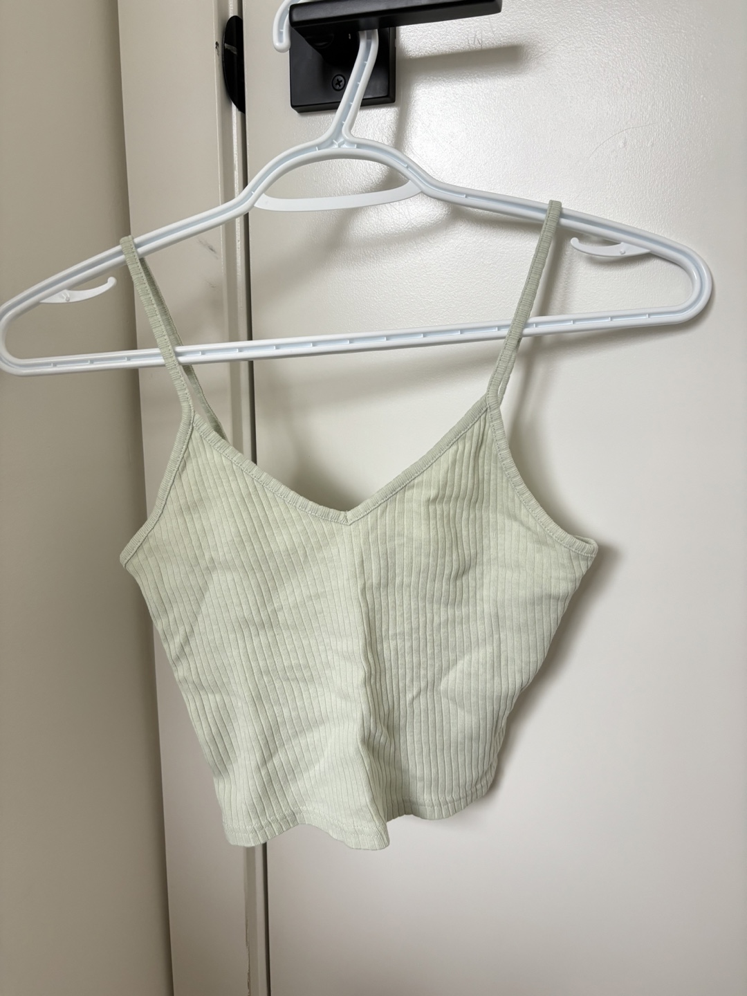 TOPSHOP Women's Light Green Ribbed Camisole