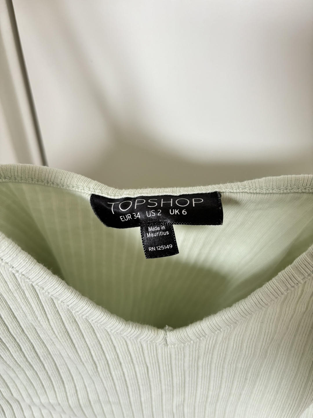 TOPSHOP Women's Light Green Ribbed Camisole - photo 2