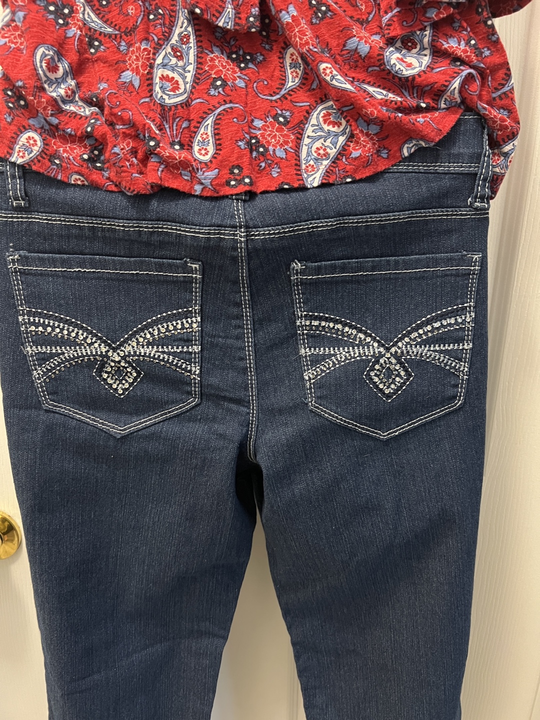 Cleo Blue Denim Jeans with Embellished Pockets - photo 3