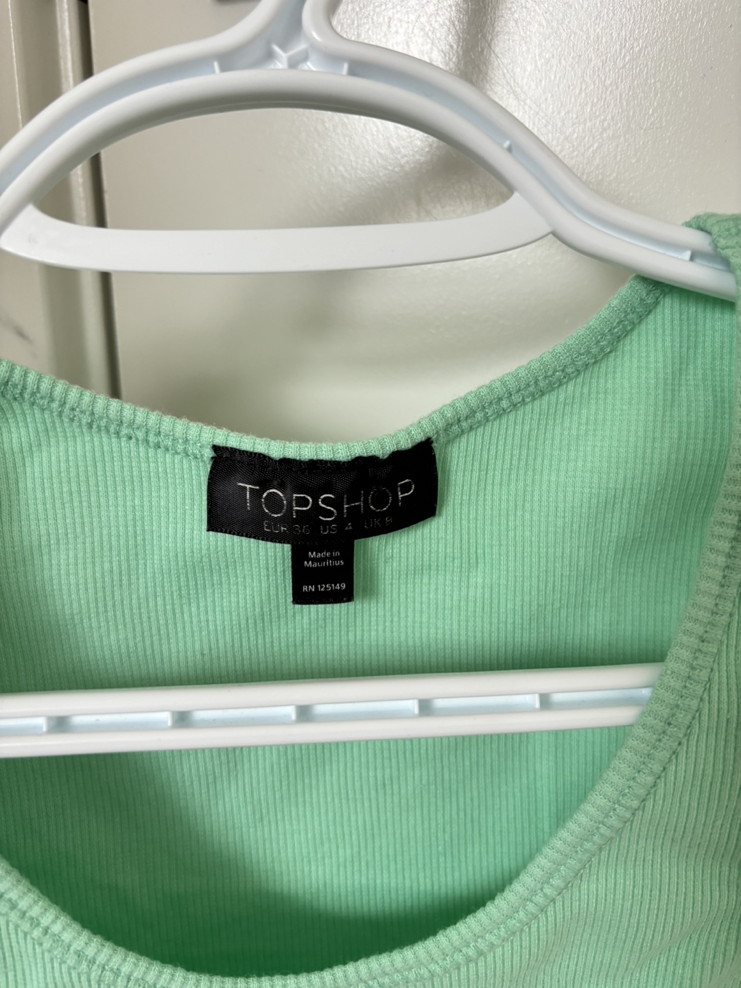 TOPSHOP Mint Green Ribbed Tank Top - photo 2